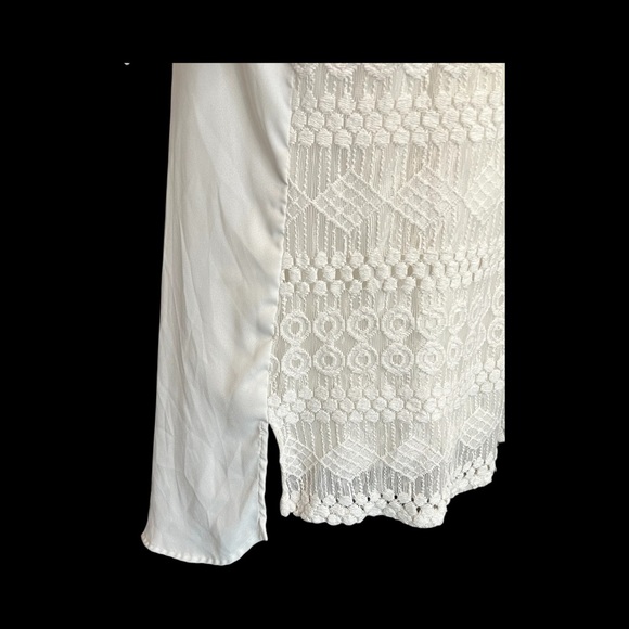 🆕 🤍✨ NWOT ZAC & RACHEL Cream Lace Detail Boho Blouse | Sz M - Picture 5 of 9